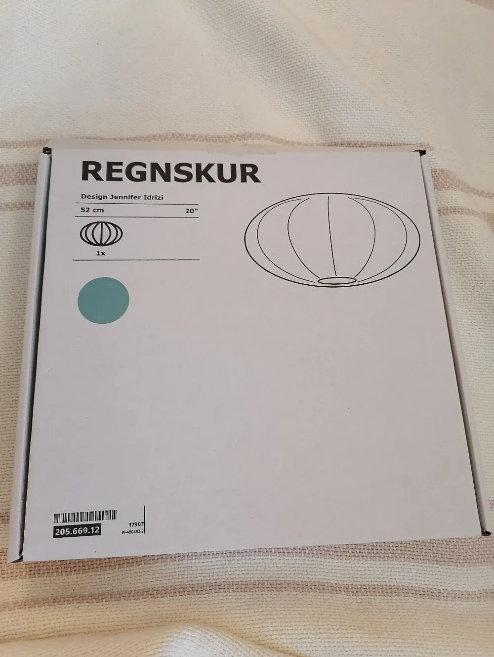 IKEA REGNSKUR Drawstring Pouf in Soft Sage Blue-Grey